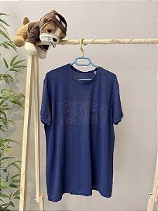 TAM PP - Track & Field - Blusa azul com estampa de desenhos de ondas