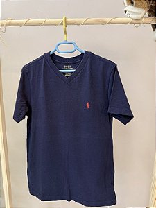 TAM 8 - Ralph Laurent - Blusa em malha, azul, com gola V