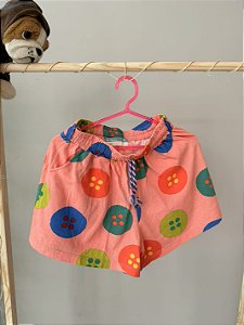 TAM 10 - Fabula - Short em Malha Coral com Bolas Coloridas