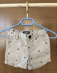 TAM 9 meses - Oshkosh - Short bege com âncoras azuis