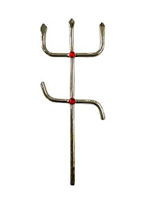 Tridente Exu Metal Prata - Unidade
