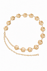 Cinto Corrente Flores Dourado