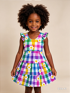 Vestido Xadrez Infantil Feminino