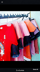 Conjunto Feminino Short Jeans Infantil