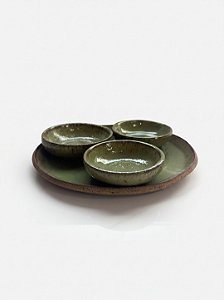 Conjunto de Petisqueira Trio Redonda Verde