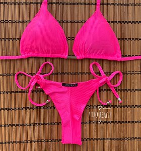 Biquíni Éden Pink Barbie  lacinho