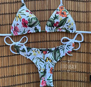 BIQUINI CORTININHA FLORAL WHITE