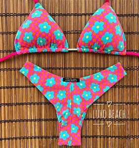 BIQUINI CORTININHA VICHY FLOWERS  ASA DELTA