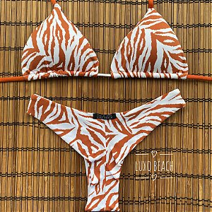 BIQUINI CORTININHA TIGRE MARROM  ASA DELTA
