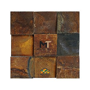 Mosaico de Pedra Ferro Xadrez 10x10 Telado 30x30 - 1 m²