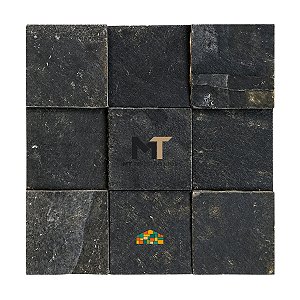 Mosaico de Pedra Ferro Preta Xadrez 10x10 Telado 30x30 - 1 m²