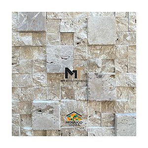 Mosaico Travertino Variadinho Pedra Natural Telado 30x30 - 1 m²