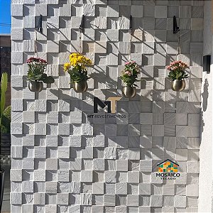 Mosaico de Pedra São Tomé Branca 10x10 Peças Soltas - 1 m²