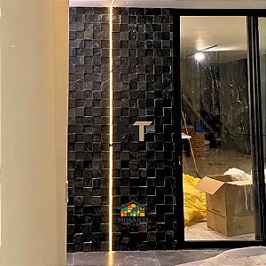 Mosaico Pedra Ferro Preta Black 10x10 Peças Soltas - 1 m²