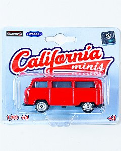 California Minis - Volkswagen Kombi T2 - Vermelho 1:64