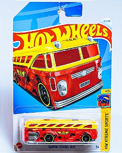 Hot Wheels Surfin' School Bus Vermelho - Xtreme Sports 2024 1:64