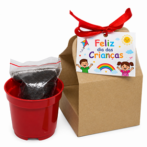 AL014 - Kit Cestinha Kraft com Sementes de Flores