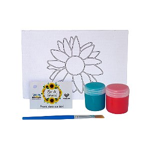 AL023 - Kit Pintura Tela Gravada, Tintas e Pincel (Sem Cavalete)