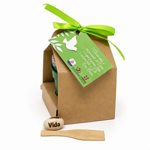 AL029 - Kit Cestinha Kraft com Semente Personalizada
