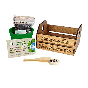 AL033 - Kit Caixote 3mm com Gravação a Laser e Semente Gravada