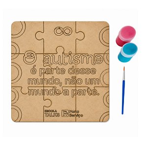 AL336 - Quebra-Cabeça MDF 9 Peças com Tinta e Pincel
