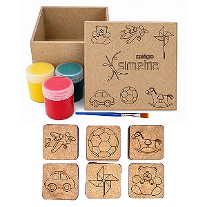 AL333 - Kit Jogo da Memória MDF com Tinta e Pincel