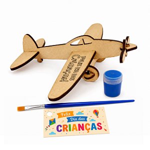 AL055 - Kit Pintura Avião Mdf com Tinta e Pincel