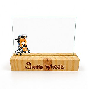 AL302 - Porta-Retrato Personalizado com Base em Pinus e Vidro Duplo