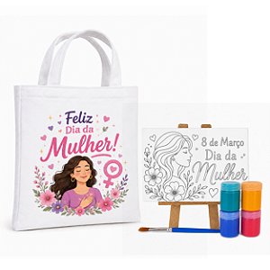 AL068 - Kit Pintura com Sacolinha, Tela Gravada e 4 Tintas