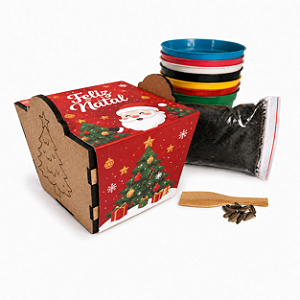 AL071 - Kit Cultivo Cachepô Mdf com Sementes Flores