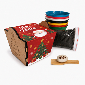 AL072 - Kit Cultivo Cachepô Mdf com Semente Gravada