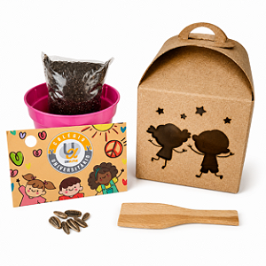 AL076 - Kit Cultivo Kraft com Sementes de Flores e Temperos