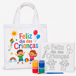 AL099 - Kit Pintura com Tela Grande Lisa e 4 Tintas