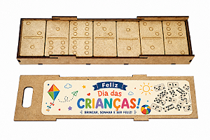 AL109 - Kit Jogo Educativo Dominó em mdf com Adesivo Personalizado