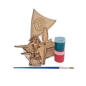 AL113 - Kit para Pintar Barco Moana mdf com 2 Tintas e Pincel