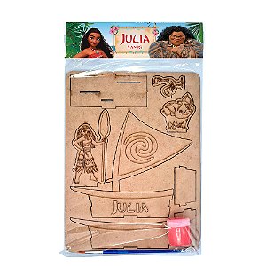 AL114 - Kit para Pintar e Montar Barquinho Moana com 1 Tinta