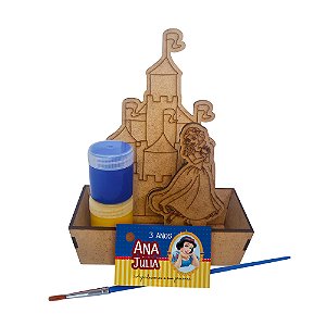 AL117 - Kit Pintura Castelo Princesas Disney mdf com 2 Tintas e Pincel