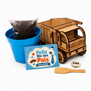AL120 - Kit Cultivo Caminhão mdf com Semente Personalizada