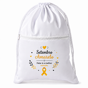 AL227 - Mochila Saco Poliéster com Bolso