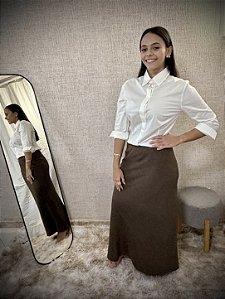 Saia Minimalista Laura Marrom