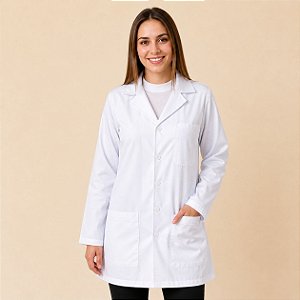 Jaleco Feminino Gabardine Branco Sênior Uniformes