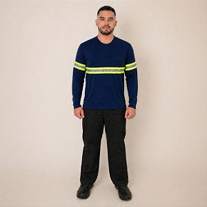 Kit 3 Camisetas Com Faixa Refletiva Manga Longa Malha Fria Proteção Uv Sênior Uniformes