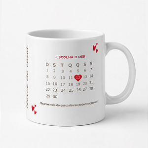 Caneca Personalizada Casal com Foto, Nomes e Data