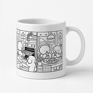 Kit Caneca Infantil para Pintar + Canetinhas