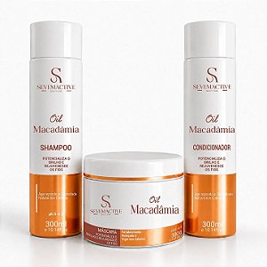 KIT HOMECARE MACADÂMIA SHAMPOO 300ML + COND 300ML + MÁSC 300G