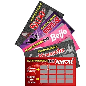KIT Raspadinha Do Amor - Do Beijo - Kama Sutra - Strip Tease - Brinquedo Erótico Para Casal