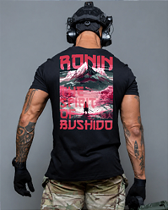 Camiseta Spirit of Bushido Ronin Apparel Preta com Estampa nas Costas