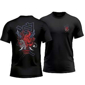 Camiseta Ronin Apparel Oni Preta com Estampa nas Costas