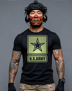 Camiseta Militar U.S. Army Ronin Apparel com Estampa nas Costas