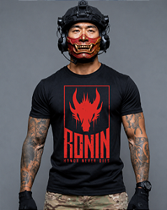 Camiseta Militar Japonesa Ronin Honor Never Dies Preta